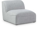  Manufacturer Color_Grey -- Miramar Grey Linen Textured Fabric Upholstered Modular Armless Chair IMAGE 1