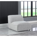  Manufacturer Color_Grey -- Miramar Grey Linen Textured Fabric Upholstered Modular Armless Chair IMAGE 2
