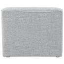  Manufacturer Color_Grey -- Miramar Grey Linen Textured Fabric Upholstered Modular Armless Chair IMAGE 3