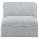  Manufacturer Color_Grey -- Miramar Grey Linen Textured Fabric Upholstered Modular Armless Chair IMAGE 4