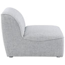  Manufacturer Color_Grey -- Miramar Grey Linen Textured Fabric Upholstered Modular Armless Chair IMAGE 5