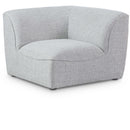  Manufacturer Color_Grey -- Miramar Grey Linen Textured Fabric Upholstered Modular Corner Chair IMAGE 1