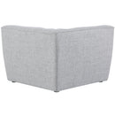  Manufacturer Color_Grey -- Miramar Grey Linen Textured Fabric Upholstered Modular Corner Chair IMAGE 3