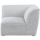  Manufacturer Color_Grey -- Miramar Grey Linen Textured Fabric Upholstered Modular Corner Chair IMAGE 4