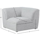  Manufacturer Color_Grey -- Miramar Grey Linen Textured Fabric Upholstered Modular Corner Chair IMAGE 7