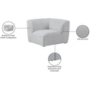  Manufacturer Color_Grey -- Miramar Grey Linen Textured Fabric Upholstered Modular Corner Chair IMAGE 8