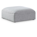  Manufacturer Color_Grey -- Miramar Grey Linen Textured Fabric Upholstered Modular Ottoman IMAGE 1