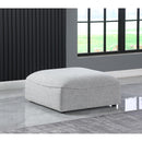  Manufacturer Color_Grey -- Miramar Grey Linen Textured Fabric Upholstered Modular Ottoman IMAGE 2