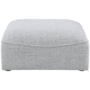  Manufacturer Color_Grey -- Miramar Grey Linen Textured Fabric Upholstered Modular Ottoman IMAGE 3