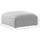  Manufacturer Color_Grey -- Miramar Grey Linen Textured Fabric Upholstered Modular Ottoman IMAGE 5