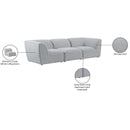  Manufacturer Color_Grey -- Miramar 109" Grey Linen Textured Fabric Upholstered 3 pc Modular Sofa IMAGE 10