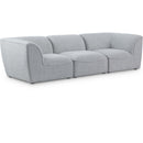  Manufacturer Color_Grey -- Miramar 109" Grey Linen Textured Fabric Upholstered 3 pc Modular Sofa IMAGE 1