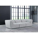  Manufacturer Color_Grey -- Miramar 109" Grey Linen Textured Fabric Upholstered 3 pc Modular Sofa IMAGE 2