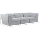  Manufacturer Color_Grey -- Miramar 109" Grey Linen Textured Fabric Upholstered 3 pc Modular Sofa IMAGE 9