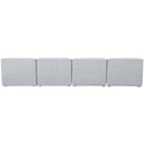  Manufacturer Color_Grey -- Miramar 132" Grey Linen Textured Fabric Upholstered 4 pc Armless Modular Sofa IMAGE 3