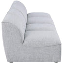  Manufacturer Color_Grey -- Miramar 132" Grey Linen Textured Fabric Upholstered 4 pc Armless Modular Sofa IMAGE 5