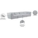  Manufacturer Color_Grey -- Miramar 142" Grey Linen Textured Fabric Upholstered 4 pc Modular Sofa IMAGE 10