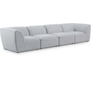  Manufacturer Color_Grey -- Miramar 142" Grey Linen Textured Fabric Upholstered 4 pc Modular Sofa IMAGE 1
