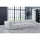  Manufacturer Color_Grey -- Miramar 142" Grey Linen Textured Fabric Upholstered 4 pc Modular Sofa IMAGE 2
