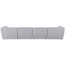  Manufacturer Color_Grey -- Miramar 142" Grey Linen Textured Fabric Upholstered 4 pc Modular Sofa IMAGE 3