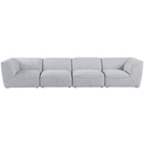  Manufacturer Color_Grey -- Miramar 142" Grey Linen Textured Fabric Upholstered 4 pc Modular Sofa IMAGE 4