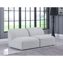  Manufacturer Color_Grey -- Miramar 66" Grey Linen Textured Fabric Upholstered 2 pc Armless Modular Loveseat IMAGE 2
