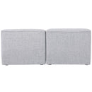  Manufacturer Color_Grey -- Miramar 66" Grey Linen Textured Fabric Upholstered 2 pc Armless Modular Loveseat IMAGE 3