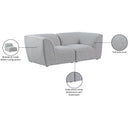  Manufacturer Color_Grey -- Miramar 76" Grey Linen Textured Fabric Upholstered 2 pc Modular Loveseat IMAGE 10