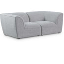  Manufacturer Color_Grey -- Miramar 76" Grey Linen Textured Fabric Upholstered 2 pc Modular Loveseat IMAGE 1