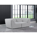  Manufacturer Color_Grey -- Miramar 76" Grey Linen Textured Fabric Upholstered 2 pc Modular Loveseat IMAGE 2