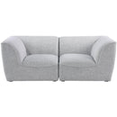  Manufacturer Color_Grey -- Miramar 76" Grey Linen Textured Fabric Upholstered 2 pc Modular Loveseat IMAGE 4