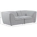  Manufacturer Color_Grey -- Miramar 76" Grey Linen Textured Fabric Upholstered 2 pc Modular Loveseat IMAGE 9