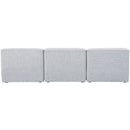 Manufacturer Color_Grey -- Miramar 99" Grey Linen Textured Fabric Upholstered 3 pc Armless Modular Sofa IMAGE 3