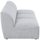  Manufacturer Color_Grey -- Miramar 99" Grey Linen Textured Fabric Upholstered 3 pc Armless Modular Sofa IMAGE 5