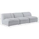  Manufacturer Color_Grey -- Miramar 99" Grey Linen Textured Fabric Upholstered 3 pc Armless Modular Sofa IMAGE 8