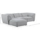  Manufacturer Color_Grey -- Miramar 109" Grey Linen Textured Fabric Upholstered 4 pc Modular Sectional IMAGE 14