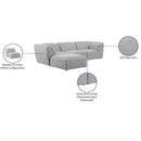  Manufacturer Color_Grey -- Miramar 109" Grey Linen Textured Fabric Upholstered 4 pc Modular Sectional IMAGE 15