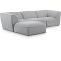  Manufacturer Color_Grey -- Miramar 109" Grey Linen Textured Fabric Upholstered 4 pc Modular Sectional IMAGE 1