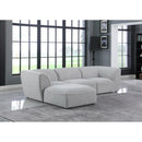  Manufacturer Color_Grey -- Miramar 109" Grey Linen Textured Fabric Upholstered 4 pc Modular Sectional IMAGE 3