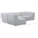  Manufacturer Color_Grey -- Miramar 109" Grey Linen Textured Fabric Upholstered 4 pc Modular Sectional IMAGE 14