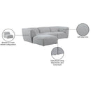  Manufacturer Color_Grey -- Miramar 109" Grey Linen Textured Fabric Upholstered 4 pc Modular Sectional IMAGE 15