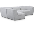  Manufacturer Color_Grey -- Miramar 109" Grey Linen Textured Fabric Upholstered 4 pc Modular Sectional IMAGE 1