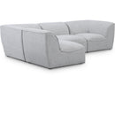  Manufacturer Color_Grey -- Miramar 109" Grey Linen Textured Fabric Upholstered 4 pc Modular Sectional IMAGE 1