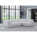  Manufacturer Color_Grey -- Miramar 109" Grey Linen Textured Fabric Upholstered 4 pc Modular Sectional IMAGE 4