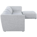  Manufacturer Color_Grey -- Miramar 142" Grey Linen Textured Fabric Upholstered 5 pc Modular Sectional IMAGE 10