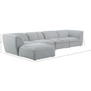  Manufacturer Color_Grey -- Miramar 142" Grey Linen Textured Fabric Upholstered 5 pc Modular Sectional IMAGE 14