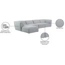  Manufacturer Color_Grey -- Miramar 142" Grey Linen Textured Fabric Upholstered 5 pc Modular Sectional IMAGE 15