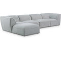  Manufacturer Color_Grey -- Miramar 142" Grey Linen Textured Fabric Upholstered 5 pc Modular Sectional IMAGE 1