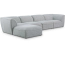  Manufacturer Color_Grey -- Miramar 142" Grey Linen Textured Fabric Upholstered 5 pc Modular Sectional IMAGE 1