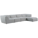  Manufacturer Color_Grey -- Miramar 142" Grey Linen Textured Fabric Upholstered 5 pc Modular Sectional IMAGE 2